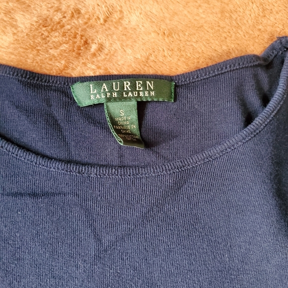 Womens Shirt Small Button Shoulder Elbow Sleeve Crew Neck Ralph Lauren - Picture 5 of 11